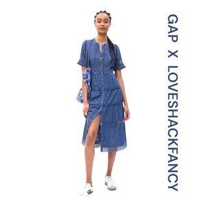 GAP X LoveShackFancy Midi Dress, Size M.